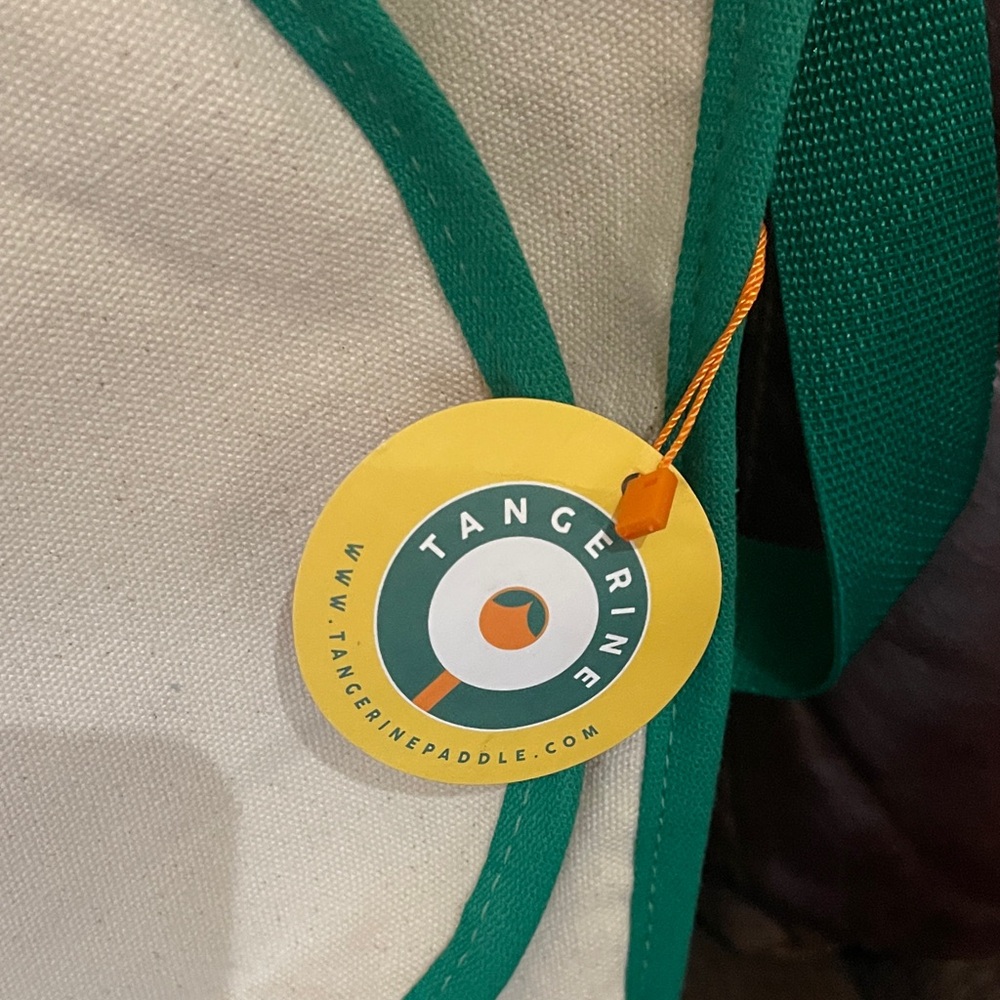 Tangerine Canvas Pickleball Bag with Green Accents